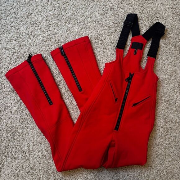 Goldbergh Phoebe Ski Pants Salopettes Bibs Flame Red US 2 Worn Once - Picture 1 of 7